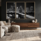 Austin Skyline Wall Art Canvas Print, Austin Downtown Night Cityscape