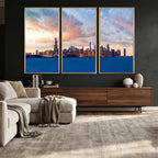 Chicago Wall Art Canvas Print - Chicago City Downtown Night Cityscape