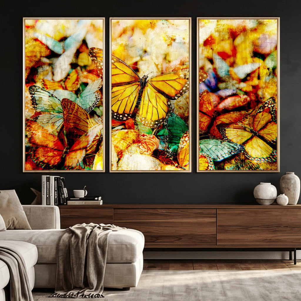 Butterfly Wall Art Canvas Print | Colorful Abstract Nature Artwork