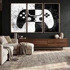 Abstract Gaming Controller Wall Art Canvas Print