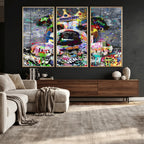 Graffiti Dog Wall Art Decor for Teen Bedroom | Abstract Graffiti Animal Canvas