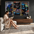 Graffiti American Football Player Street Art Wall Art Canvas Print