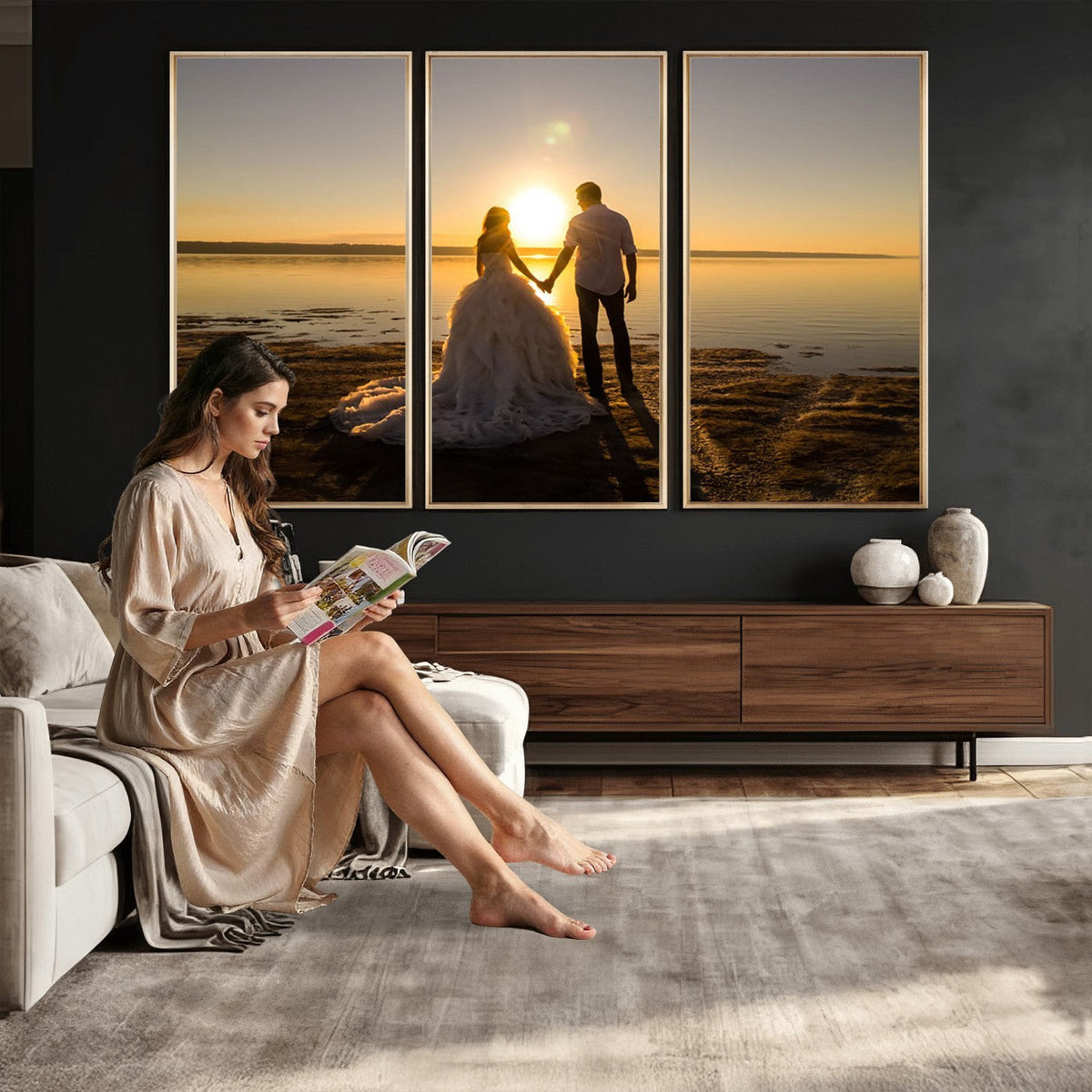 Create Your Own 3 Piece Photo Canvas, Personalized Triptych Wall Art
