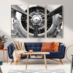 Vintage Airplane Wall Art Canvas Print