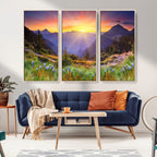 Mountain and Spring Wall Art Canvas Print
