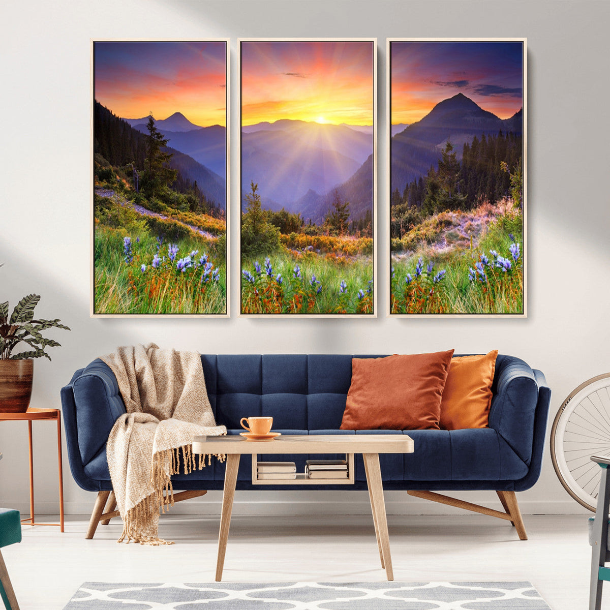 Mountain and Spring Wall Art Canvas Print