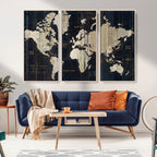 Antique Old World Map Wall Art Canvas Print