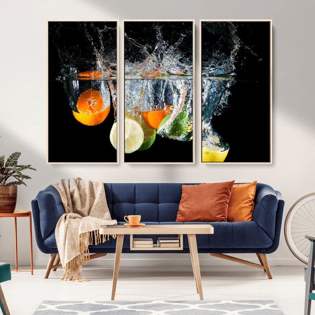 Kitchen Wall Art, Kitchen Fruits Art Canvas Print