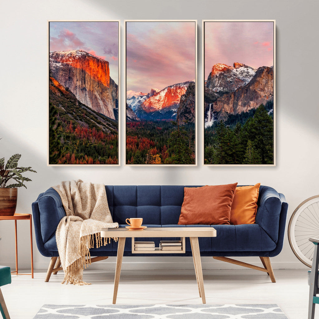 Yosemite Half Dome Wall Art Canvas Print El Capitan