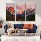 Yosemite Half Dome Wall Art Canvas Print El Capitan