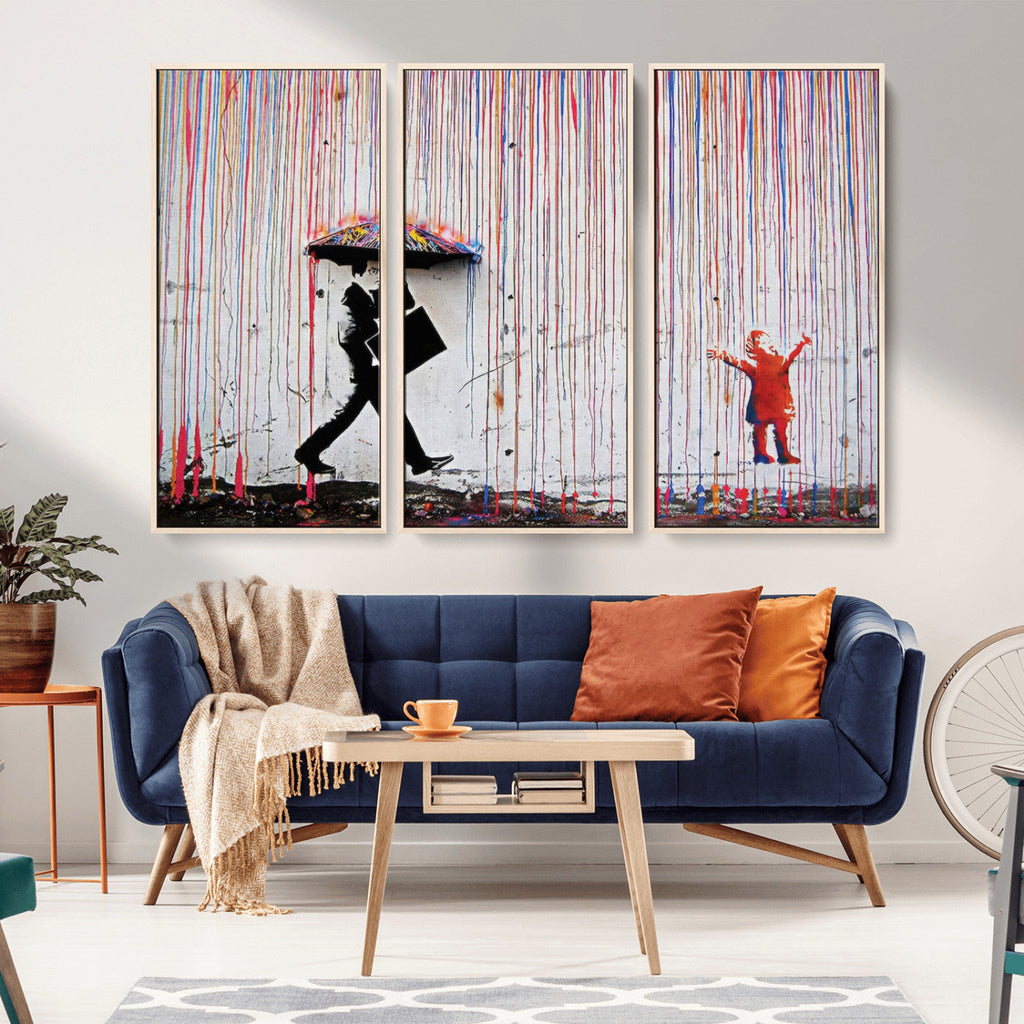 Banksy Wall Art Canvas Print | Framed Graffiti Street Art Picture