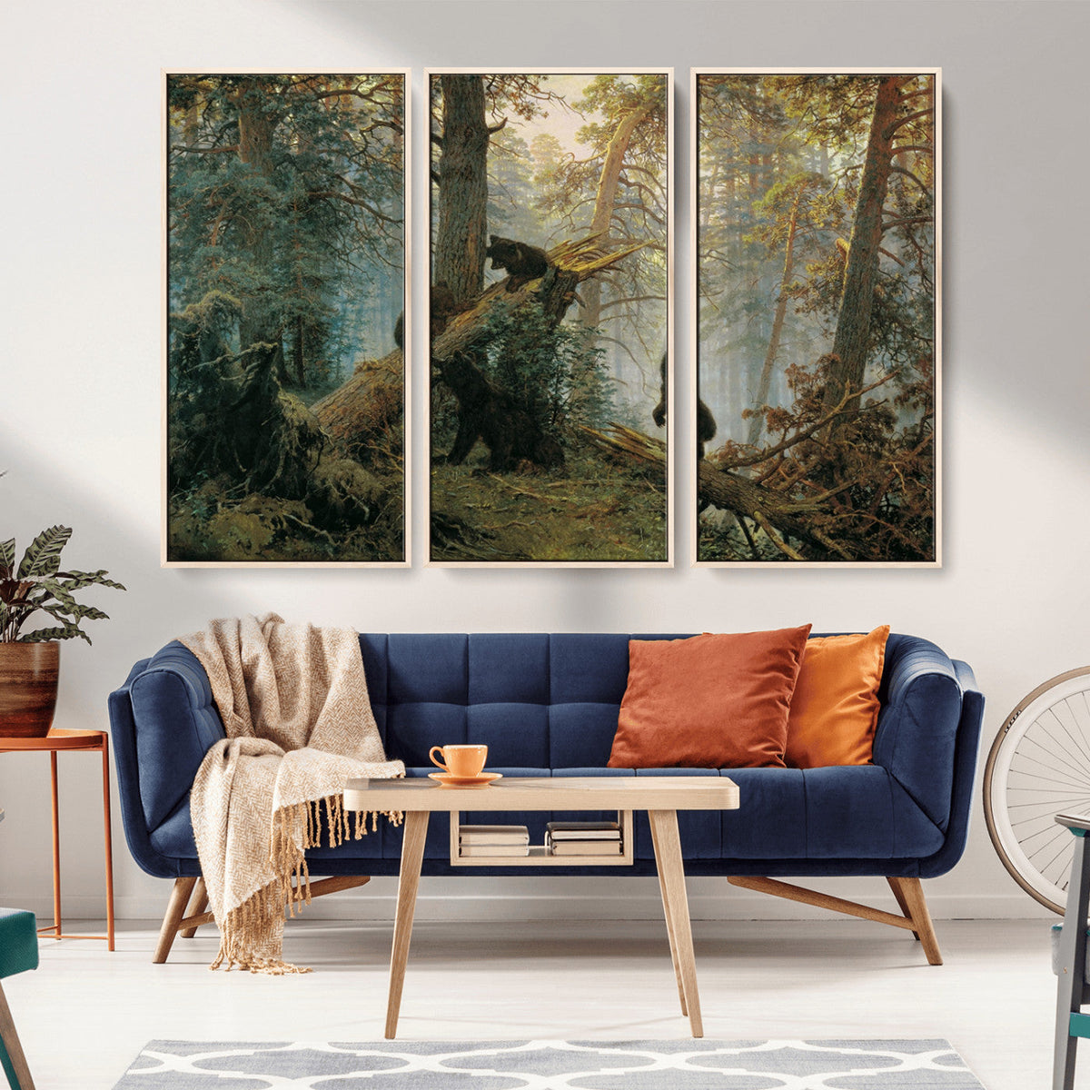 Baby Bears in Forest Wall Art Canvas Print