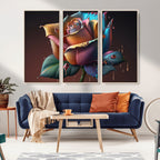 Abstract Rose Wall Art Canvas Print