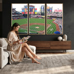 New York Mets Baseball Team Print, Citi Field Baseball Stadium Wall Art