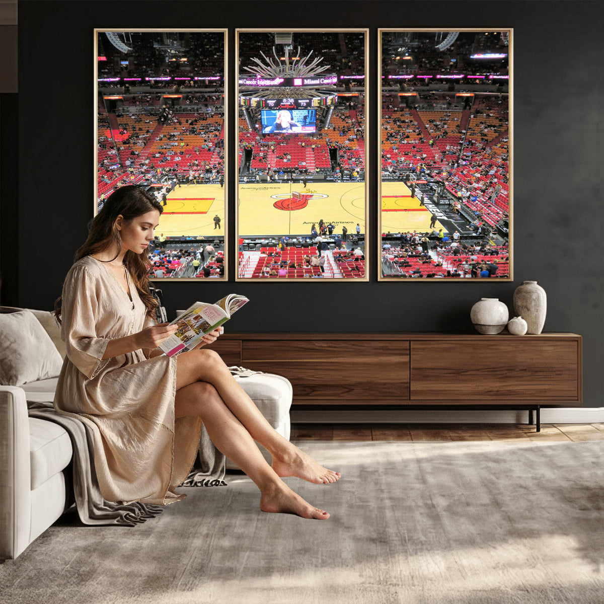 Miami Heat Basketball Team Print Wall Art, Kaseya Center