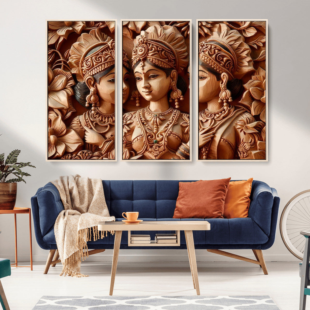 Indian Woman Statue Wall Art Canvas Print