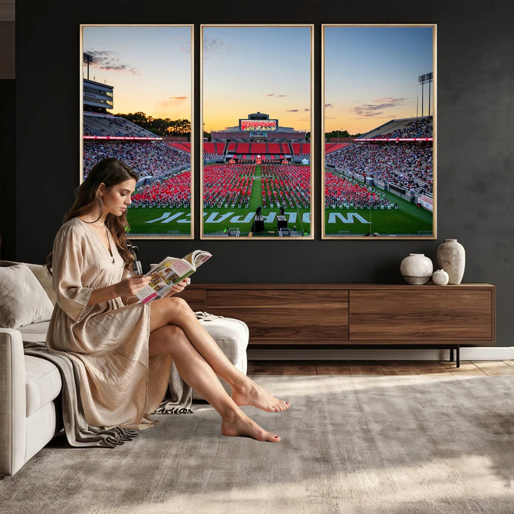 NC State Wolfpack Football Team Print Wall Art, Raleigh