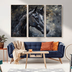 Large Abstract Horse Wall Art Canvas Print, Farmhouse Wall Art