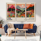 Yayoi 1986 Wall Art Print, Vibrant Wabi Sabi Japanese Abstract Design