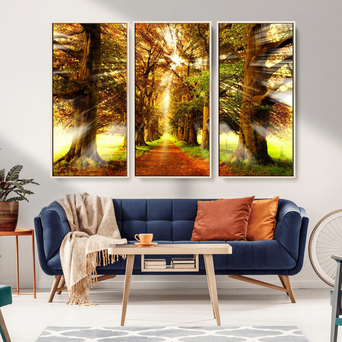 Sunshine in Forest and Trees Wall Art Canvas Print