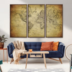Push Pin World Map Canvas Print | Travel Tracker Wall Art