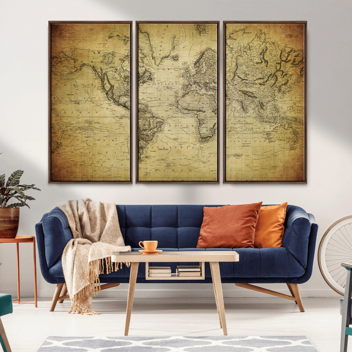 Push Pin World Map Canvas Print | Travel Tracker Wall Art