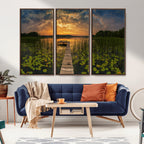 Lake and Flower Wall Art Canvas Print