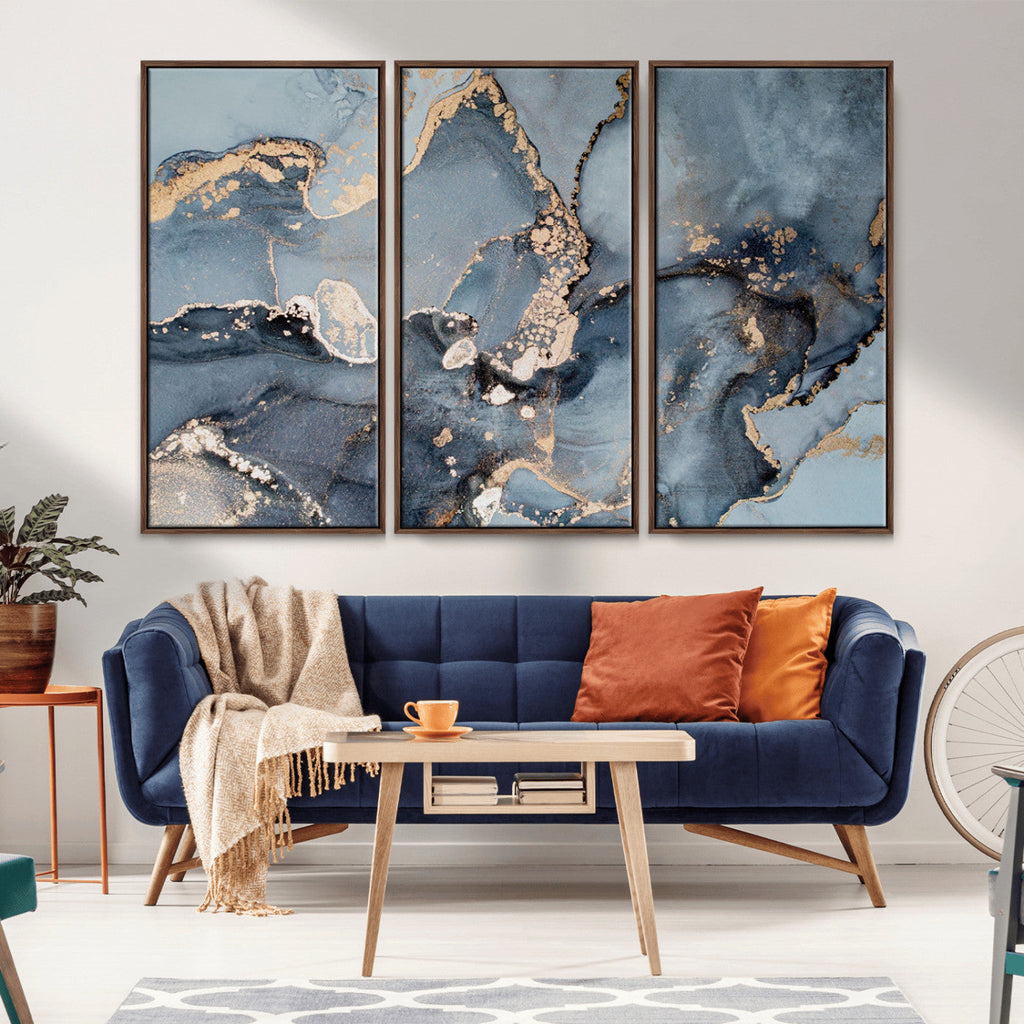 Multipanel Marble Fluid Effect Wall Art Abstract Canvas Wall Art Print