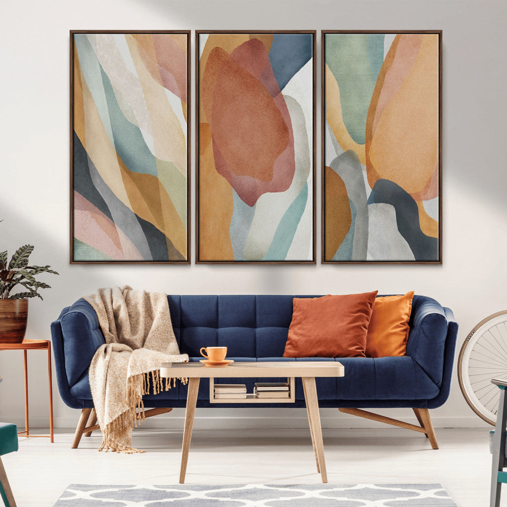 Boho Wall Art Canvas Print Set, Watercolor Boho Wall Art