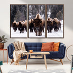 Bison Wall Art Canvas Print, Bison Herd Canvas Wall Art