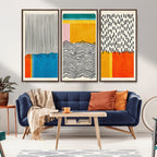 Canvas Print Wall Art Abstract Illustration Art Boho, Framed Abstract Boho Art