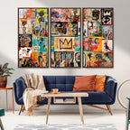 Abstract Art Collage Wall Art Canvas Print, Urban Graffiti Style