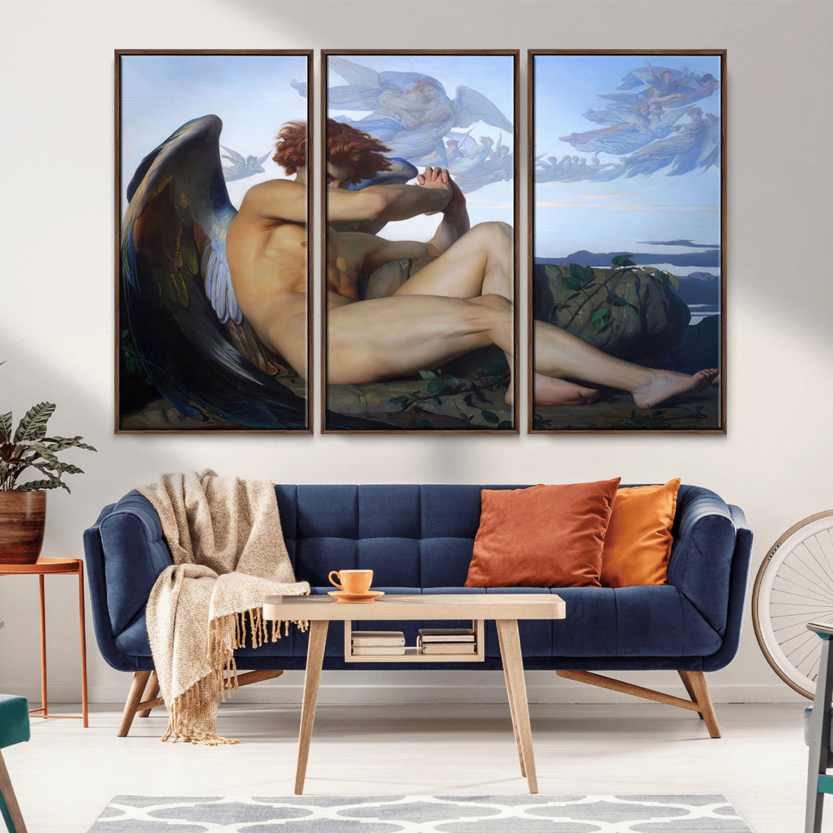 Fallen Angel Wall Art Canvas Print, Alexandre Cabanel Classic Art Reproduction