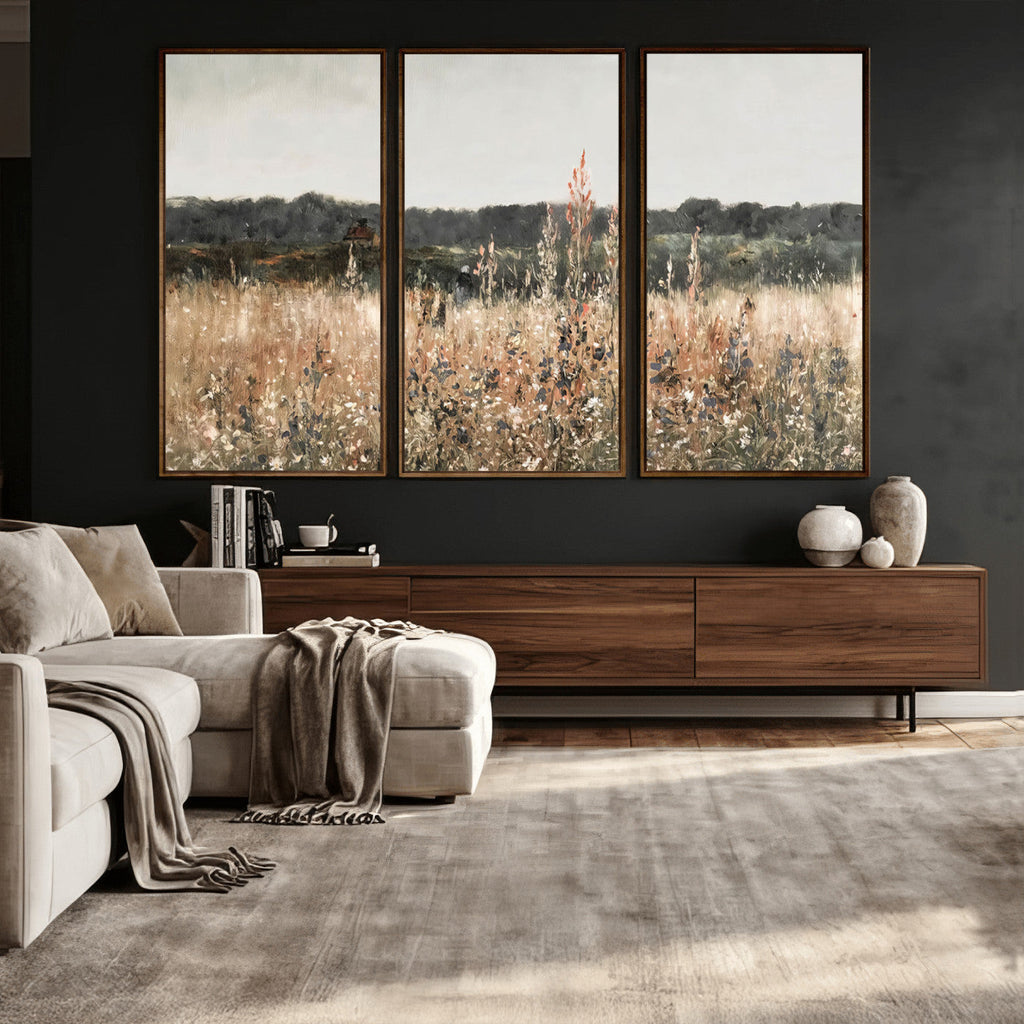 Rustic Field Landscape Wall Art Print, Giclee Canvas Wall Art