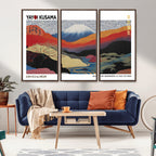 Framed Yayoi Kusama 1986 Wall Art Print | Japanese Wabi Sabi Vibrant Abstract Landscape Canvas
