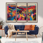 Yayoi Kusama Wall Art Canvas Print, Abstract Art, Large Framed Print, Japanese Wabi Sabi Wall Art