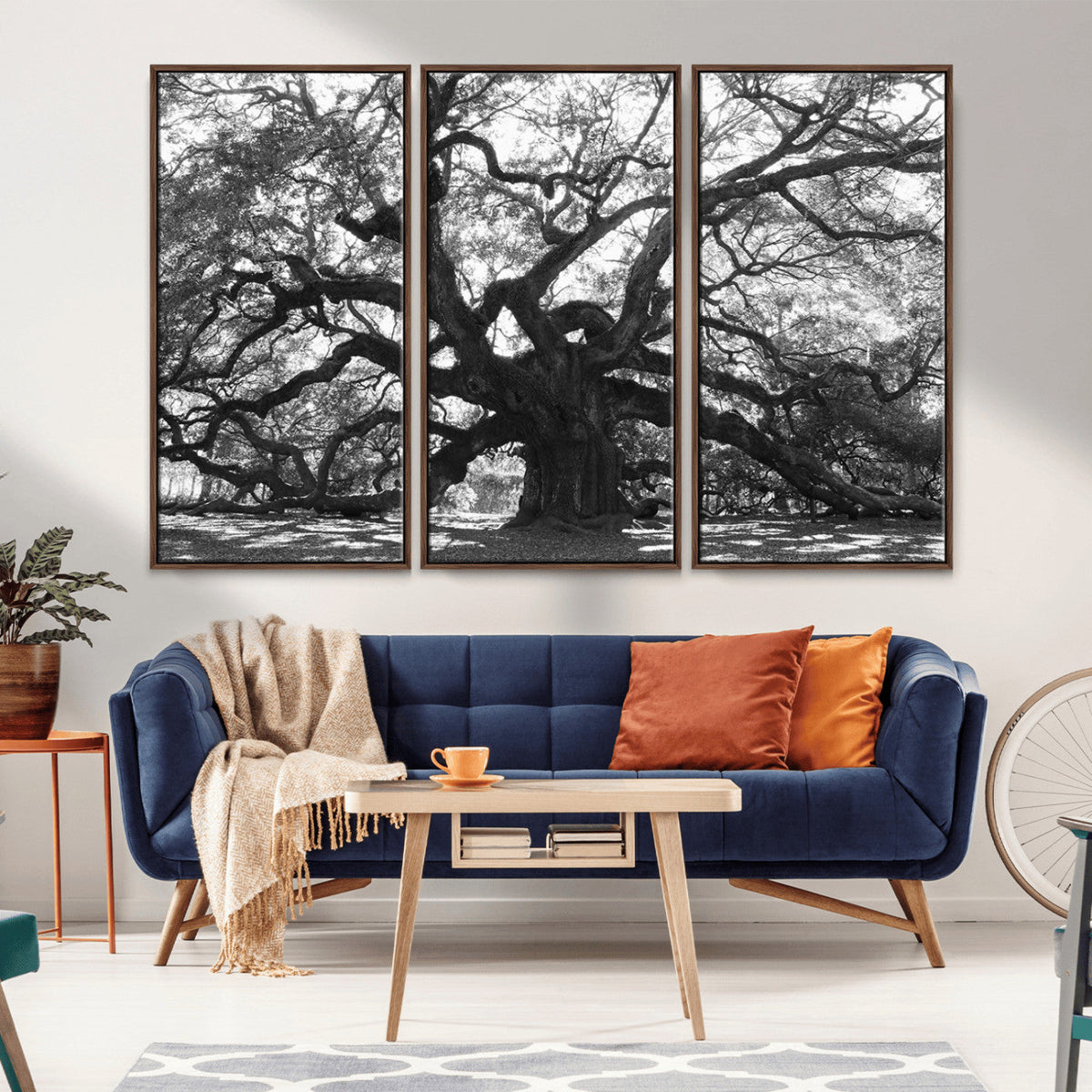 Ancient Oak Wall Art Canvas Print | Gnarled Tree with Twisted Branches