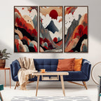 Abstract Mountain Wall Art Canvas Print | Vibrant Stylized Landscape