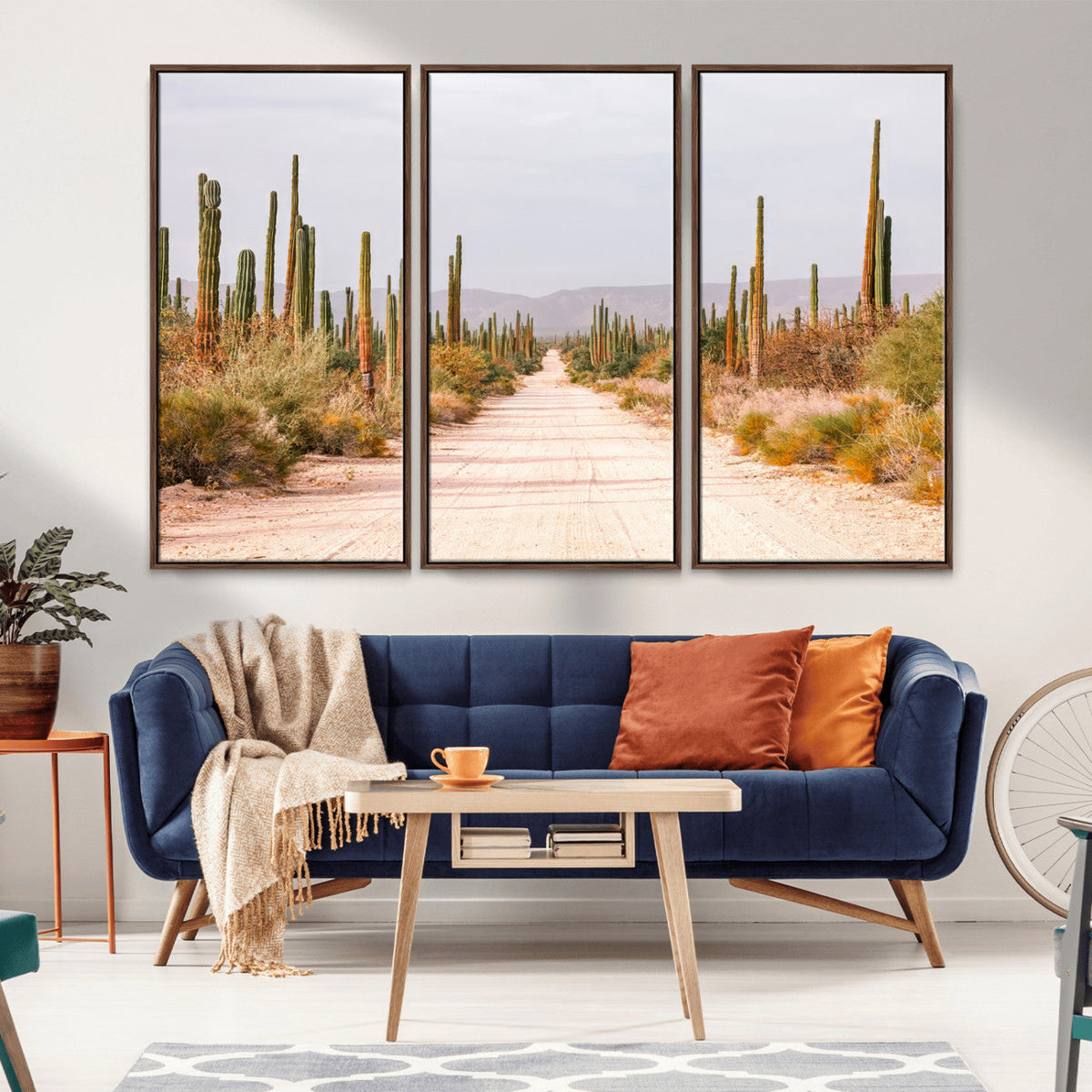 Desert Cactus Wall Art | Framed Southwestern Canvas Artwork