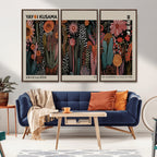 Modern Japanese Wall Art Canvas Print, Framed Abstract Mount Fuji Zen Landscape