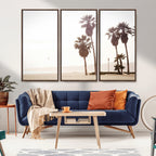 Coastal Light Wall Art Canvas Print, Framed Relaxing Shoreline Art, Minimalist Ocean Tropical Decor