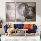 Abstract Grey Gold Wall Art | Modern Geometric Canvas