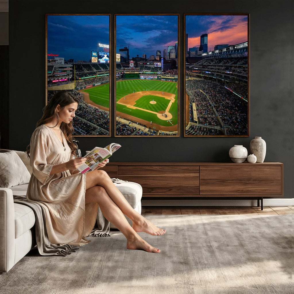 Target Field Wall Art Canvas Print, Baseball Stadium Scene