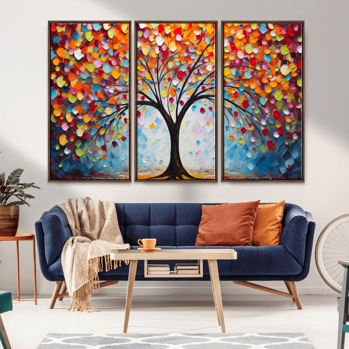 Vibrant Tree of Life Canvas Wall Art | Colorful Abstract Nature
