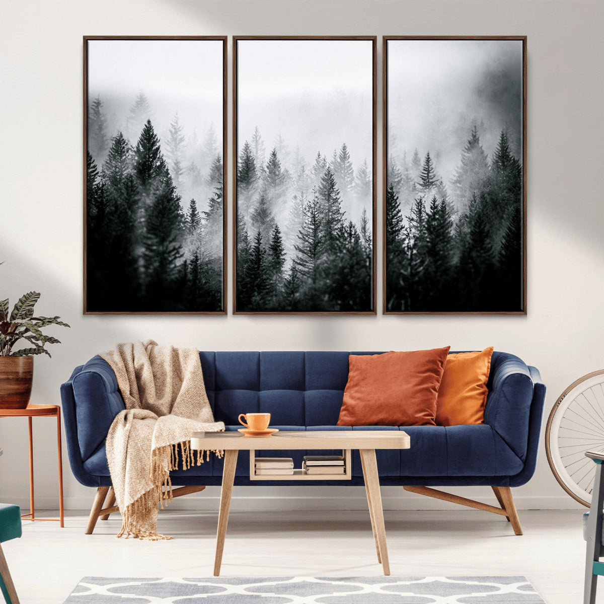 Minimal Beach Wall Art Canvas Print, Framed Ocean Swimming Art, Clear Ocean Decor