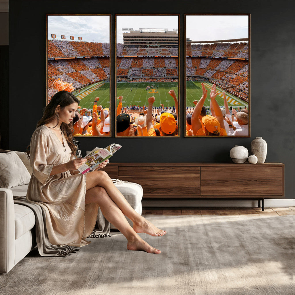 Tennessee Neyland Stadium Wall Art, Sports Arena Canvas, Home Bar Wall Decor