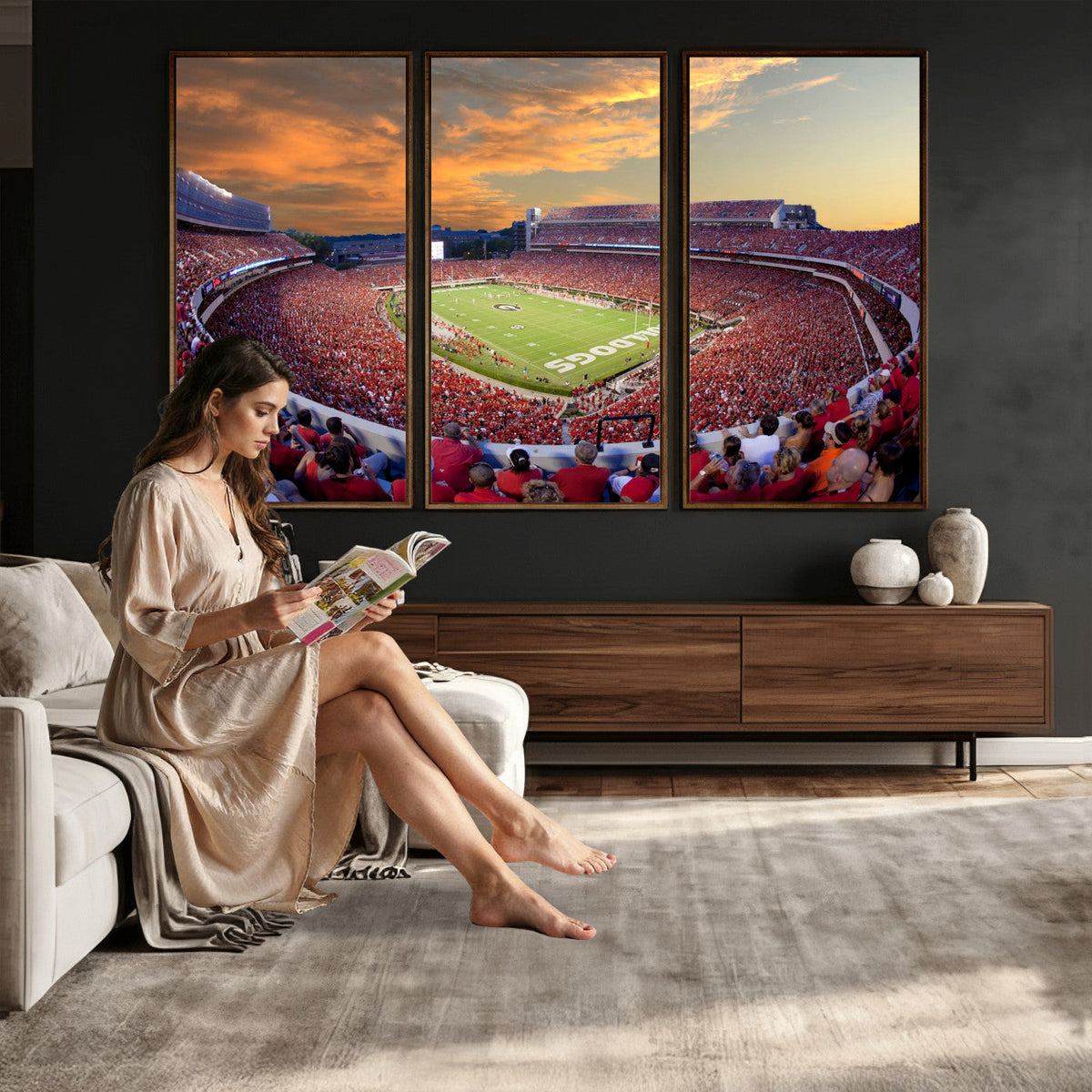 Dooley Stadium Wall Art, Sports Arena Canvas Print, Dooley Field, Framed and Ready to Hang