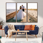 Personalized Custom Photo Wall Art Canvas Print, Unique Picture Design 3 Panel Set