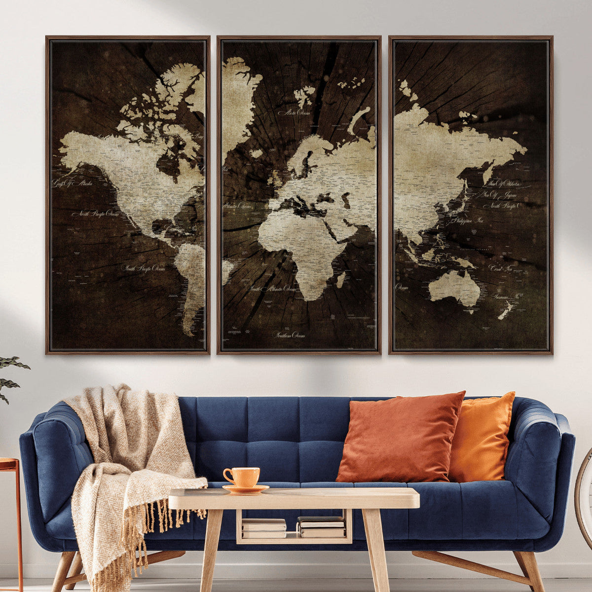 World Map Wall Art Canvas Print | Framed Travel Map Wall Art