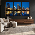 Austin Skyline Wall Art Canvas Print, Austin Downtown Night Cityscape